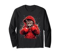 Boxer Cat Funny Boxing Cat Kitten Graphic Uomo Donna Bambini Maglia a Manica