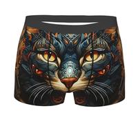 Boxer Cat Mythology Mysterious Egyptian Gold Sagomati Boxer Uomo Stretch Trunks Uomo per Utilizzo Quotidiano Rave Ufficio S