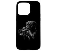 Boxer che suona la tromba jazz per amanti dei cani Custodia per iPhone 15 Pro Max