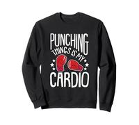 Boxer Citazione Punching Things Is My Cardio Funny Boxing Felpa