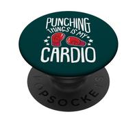 Boxer Citazione Punching Things Is My Cardio Funny Boxing PopSockets PopGrip Adesivo