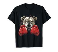 Boxer con guantoni da boxe, kickboxing, divertente bulldog Maglietta