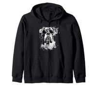 Boxer con Occhiali da Sole Bianco Splash Art Dog Felpa con Cappuccio
