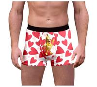 Boxer Cotone Uomo, Uomo Stampa San con Design Speciale a Cuore e Rosa per Una Festa Romantica