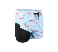 Boxer da Bagno Estivi in Poliestere Stampato Anti-imbarazzo ad Asciugatura Rapida, Taglie Forti, Adatti for Le sorgenti termali per Nuoto, Surf(Light Blue,S)