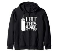 Boxer da Boxe con Scritta I Hit This So I Won't Hit You, Regalo per Ragazze e Ragazzi Felpa con Cappuccio