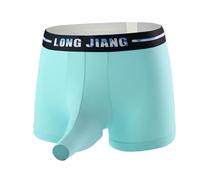 Boxer da uomo a forma di elefante, in cotone, elasticizzato, traspirante, hipster corto, da uomo, ideale come regalo, Verde chiaro, M