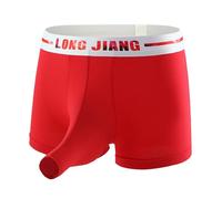 Boxer da uomo a forma di elefante, in cotone, elasticizzato, traspirante, hipster corto, da uomo, ideale come regalo, Colore: rosso, M