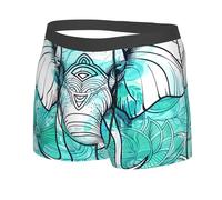 Boxer da uomo a forma di elefante, in stile bohémien, traspirante, comodo, con supporto, Come nella foto, M
