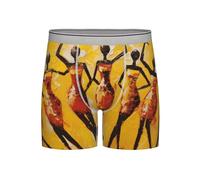 Boxer da uomo a gamba lunga da uomo afro-americani Trunks Trunks Boxer Tradizionali per gli uomini Comfort Biancheria intima Mutande, Grigio, M