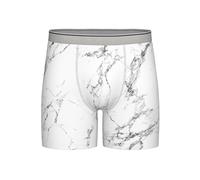 Boxer da uomo a gamba lunga in marmo bianco e nero traspirante elasticizzato boxer da uomo arte geometrica boxer slip per uomo biancheria intima comoda mutande, Grigio, L