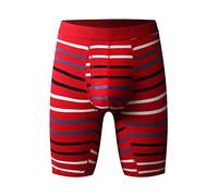 Boxer da uomo a gamba lunga mutande elastiche cotone elastan biancheria intima con apertura boxer uomo sport mutande manner lunghe uomo biancheria intima sportiva, Colore: rosso, XXL
