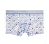 Boxer da uomo a pois in tessuto di seta ghiacciata, con tasca per rigonfiamento, comodi, taglie dalla L alla 3XL (grigio chiaro, L)