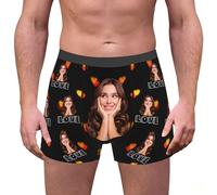 Boxer da uomo a rete, personalizzati per uomo, personalizzati, funny fotografici, personalizzati, per Husband militare, biancheria intima da uomo, Nero , L
