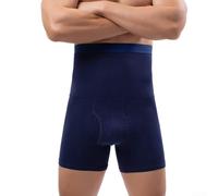 Boxer da uomo a vita alta con controllo della pancia, per dimagrire il comfort in tutte le stagioni (2XL blu scuro)