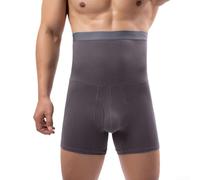 Boxer da uomo a vita alta con controllo della pancia, per dimagrire il comfort in tutte le stagioni (3XL grigio)