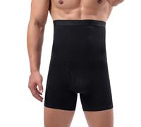 Boxer da uomo a vita alta per dimagrire il comfort in tutte le stagioni (XL nero)