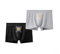 Boxer da uomo a vita media, comodi, sportivi, per la vita attiva, colore: nero e grigio