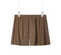 Boxer da uomo, ad asciugatura rapida, senza cuciture, in rete elastica in vita, per comode opzioni di sonno (XL, marrone)