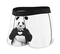 Boxer da Uomo all You Need is Love Panda Bear Simbolo del Cuore Animale Stravagante Fly Front con Intimo