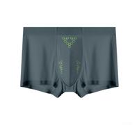 Boxer da uomo che cambiano colore in rete traspirante, supporto ergonomico, gamba lunga, stile nero, blu, grigio (grigio, L)
