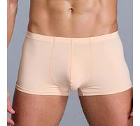 Boxer da uomo, comodi, ultrasottili, traspiranti, con design a tinta unita e morbida viscosa di poliestere, per tutto il giorno (XL color nudo)