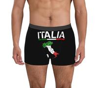 Boxer da uomo con bandiera italiana, traspiranti, elasticizzati, morbidi, leggings, comodi, morbidi slips, hipster per la casa, leggings intimi, Q nero., XL