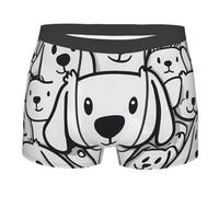 Boxer da uomo con stampa di Halloween, morbido e confortevole, traspirante, 10,2 cm, Cani svegli disegnati a mano 5, XL