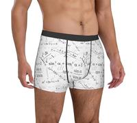 Boxer da uomo, con stampa equazione matematica, traspirante, con cintura flessibile, Nero, L