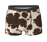 Boxer da uomo con stampa in pelliccia di mucca (multi-sfaccettato) boxer elastici da uomo leggings mutande, nero, Medium