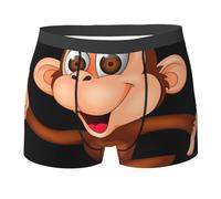 Boxer da uomo con stampa scimmia,Biancheria intima ultra Comfortsoft da uomo,Mutande elastiche traspiranti, Nero , L Plus