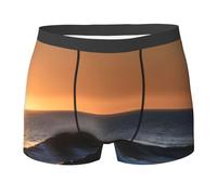 Boxer da Uomo con Stampa Ultimi Raggi di Sole sulle Onde del Mare, Intimo Traspirante ed Elasticizzato, per l'uso Quotidiano Attivo.