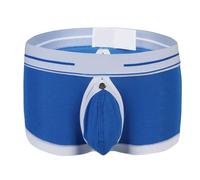 Boxer da uomo con tasca per amaca per uomo Trunks sospensorio sostenitori sportivi biancheria intima maschile boxer slip boyshort rigonfiamento corsa comfort boxer slip biancheria intima, blu cielo, L