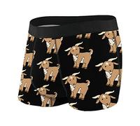 通用 Boxer da Uomo Corto da Uomo Mutande morbide in Cartone Animato di Capra Tronco da Boxer Elasticizzato con Custodia S-XXL