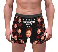 Boxer da uomo Cotton Custom for Men Personized Funny Photo Customized Underwear Briefs for Husband Biancheria intima lunga da uomo, bronzo, L