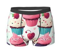 Boxer da Uomo Cupcake Candy Hearts Sweet Mutande Classiche Elasticizzato Traspiranti E Aderenti Underwear Uomo, per Famiglia, Marito, Amanti, 2XL