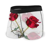 Boxer da Uomo Elegante Rosa Acuarela Roja Fly Front con Intimo