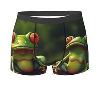 Boxer da Uomo Funny Green Frogs Mutande Traspiranti E Aderenti Elasticizzato Boxer Aderenti da Uomo, per Famiglia, Marito, Amanti, 2XL