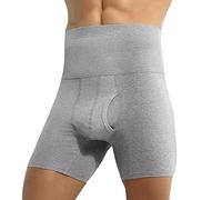 Boxer da uomo grandi e alti, da uomo, traspirante, a gamba lunga, con tasca aperta sulla mosca, biancheria intima, boxer corti Santi sfregamento, boxer sportivi traspiranti, Grigio, 3XL