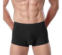 Boxer da uomo in cotone, boxer classici e larghi, mutande traspiranti, super morbide e confortevoli, per 24 ore, da indossare tutti i giorni, boxer retrò in cotone essenziale, Nero , L