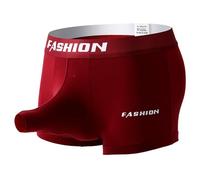 Boxer da uomo in cotone con tasca a amaca, slip boxer con tronco d'elefante classico audace tinta unita, jockstrap potenziatore del rigonfiamento, biancheria intima boxer slip con naso d'elefante