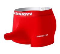 Boxer da uomo in cotone con tasca a amaca, slip boxer con tronco d'elefante classico audace tinta unita, jockstrap potenziatore del rigonfiamento, biancheria intima boxer slip con naso d'elefante