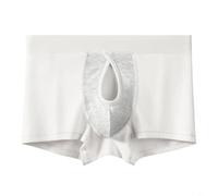 Boxer da uomo in cotone con tasca separata per un comfort traspirante e morbido, biancheria intima per l'uso quotidiano e uno stile di vita attivo, mutande classiche in tinta unita (3XL bianco)