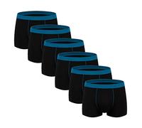 Boxer da Uomo in Cotone Elasticizzato, Slip Boxer in Taglie Forti, Pantaloncini Elastici Morbidi, Confezione da 6 (Black,7XL)