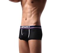 Boxer da uomo in cotone retrò, traspiranti, elasticizzati, in microfibra, biancheria intima da uomo, ideale come regalo, Nero , XL