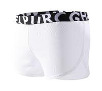 Boxer da uomo, in cotone, stile retrò, traspiranti, elasticizzati, stile hipster corto, da uomo, ideale come regalo, bianco, M