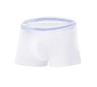 Boxer da uomo in cotone, tinta unita, con elastico in vita, comodi e elasticizzati, boxer personalizzati per assorbire l'umidità, bianco, XXL