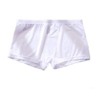 Boxer da uomo in misto seta ghiaccio traspirante con sacchetto in cotone e tessuto elasticizzato in nylon spandex a 4 vie (M bianco)
