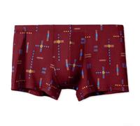 Boxer da uomo in puro cotone stampato con pochette per il massimo comfort e supporto (XXXL rosso)