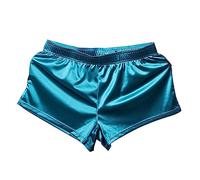 Boxer da uomo in raso setoso, biancheria intima per dormire, con spacco laterale, sexy, con elastico in vita